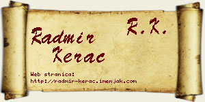 Radmir Kerac vizit kartica